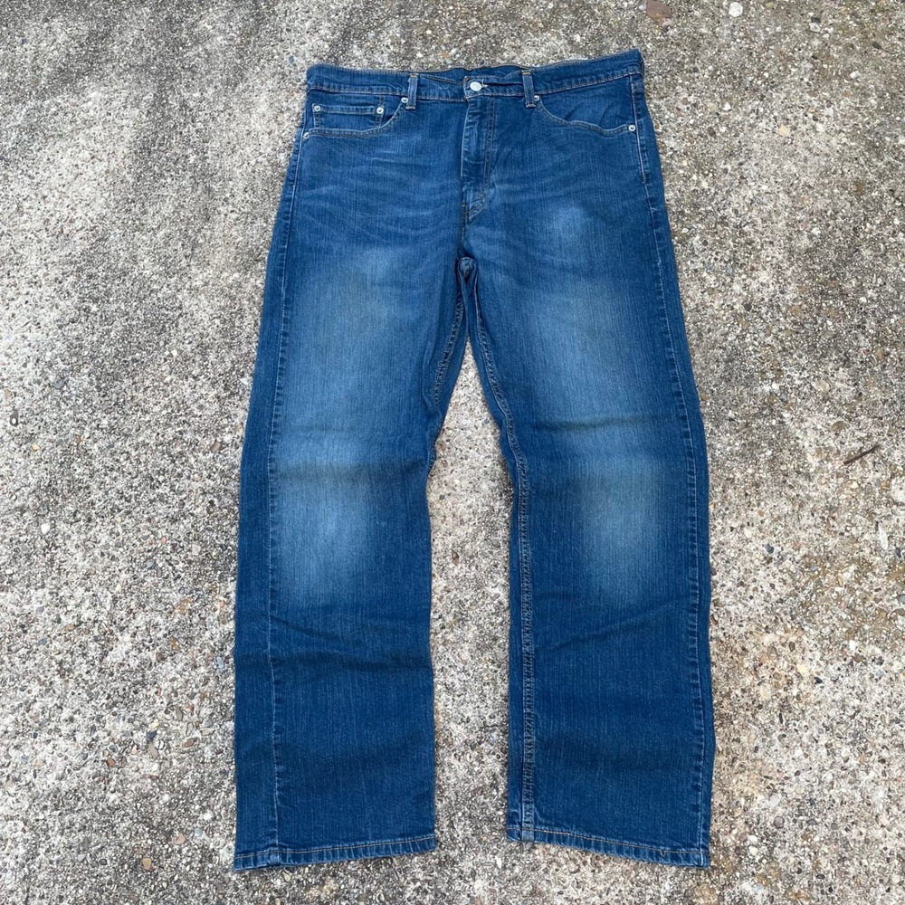Levis 505 Regular Fit Jeans Mens 38x30 Medium Wash Blue Straight Leg Denim